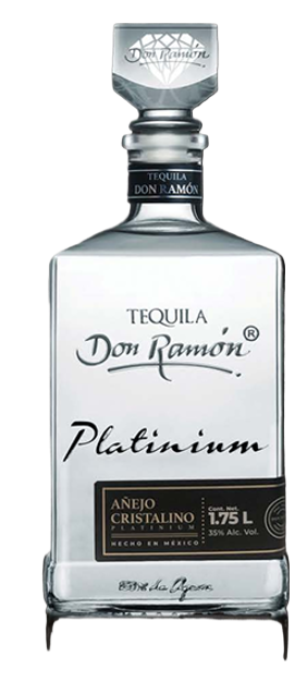 Imagen de casa Metl sobre una botella de tequila platinium añejo cristalino de 1.75L.