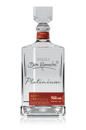 Imagen de casa Metl sobre una botella de tequila platinium reposado cristalino.