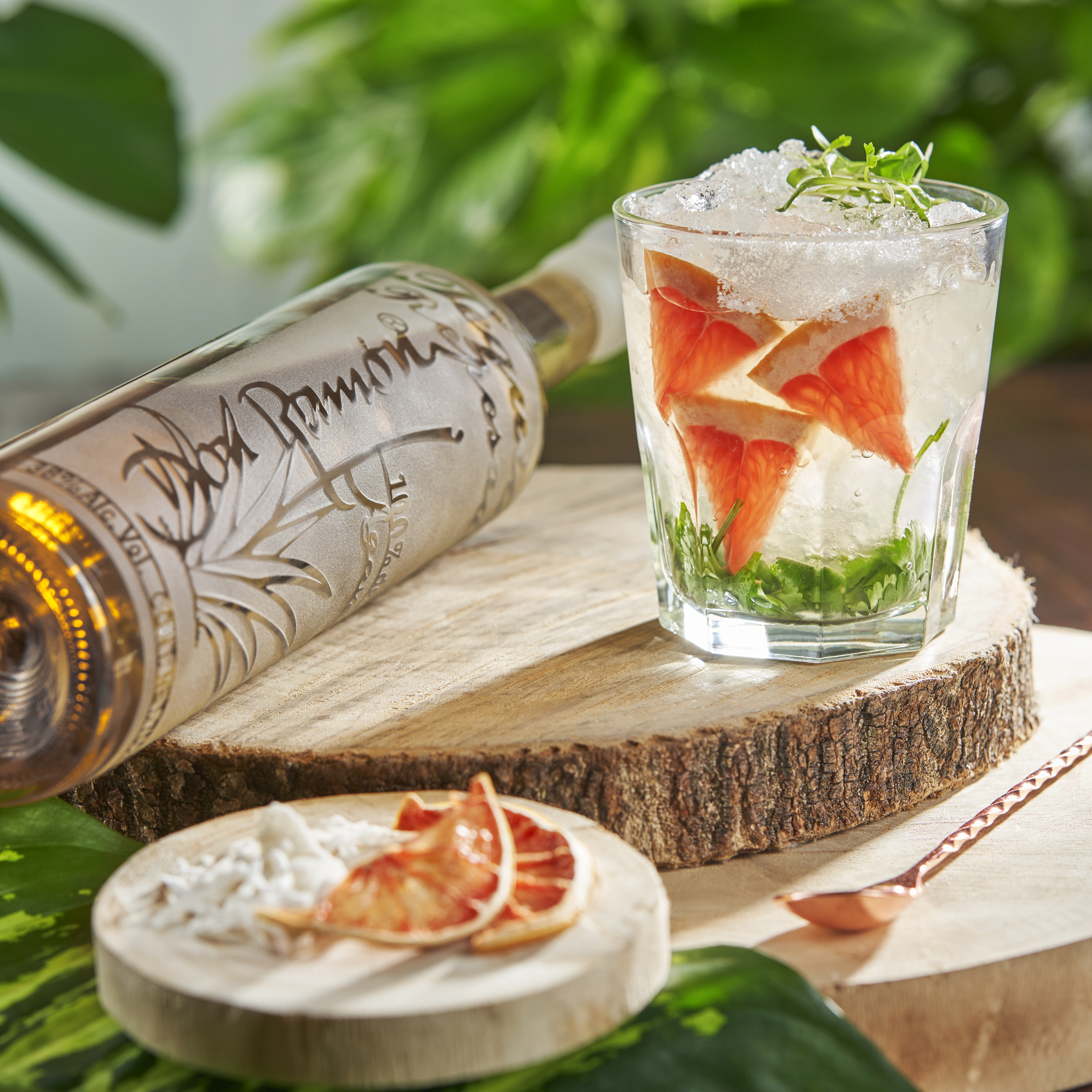 Imagen de fondo de casa Metl sobre un paisaje lleno de agaves y una mesa de madera en primer plano.